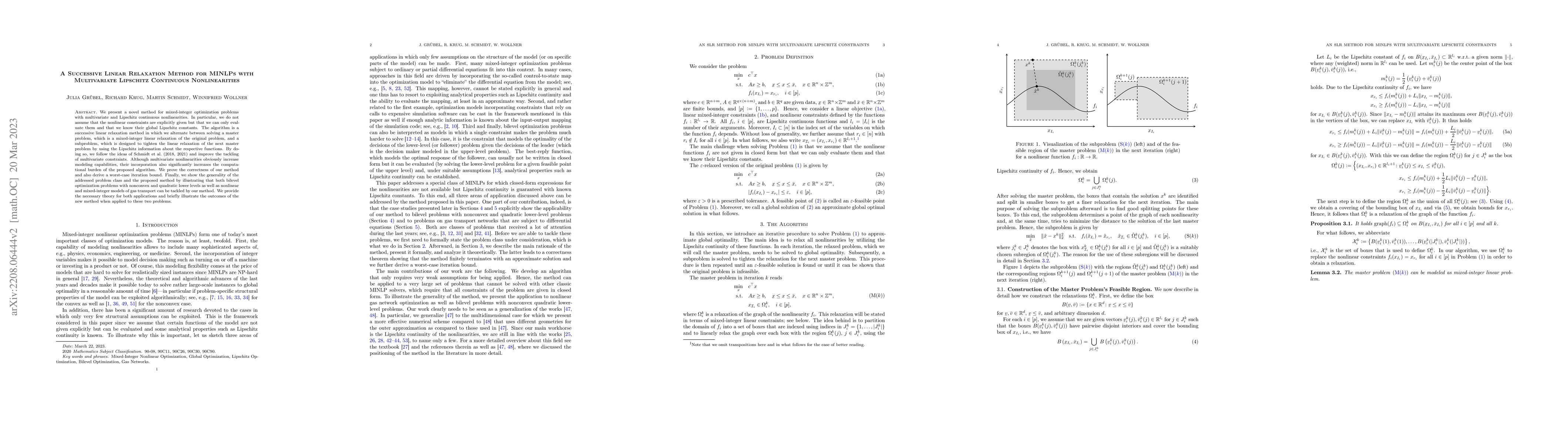 Thumbnail for A Successive Linear Relaxation Method for MINLPs with Multivariate
  Lipschitz Continuous Nonlinearities