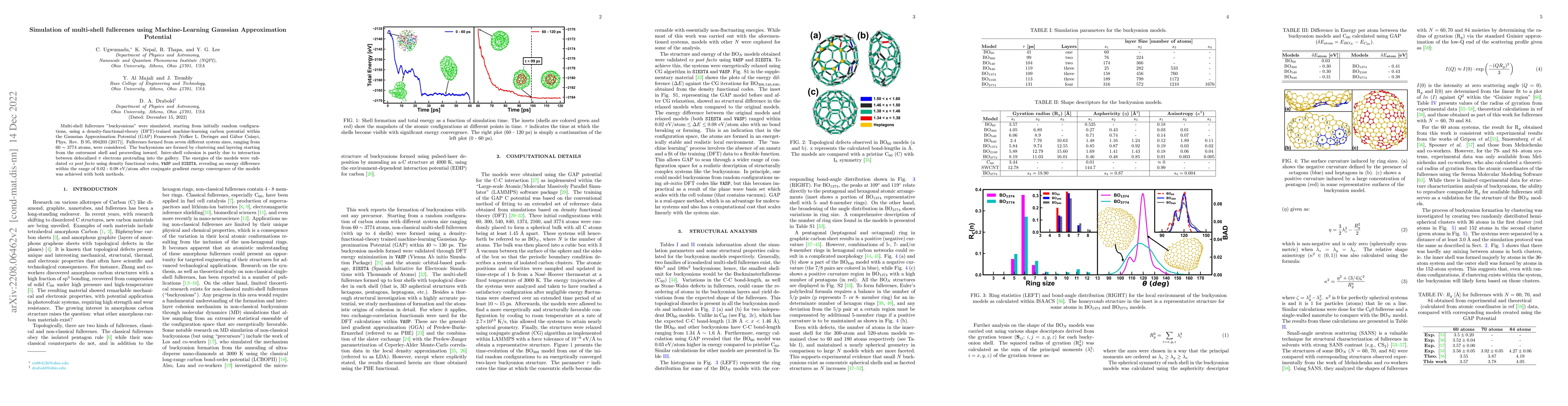 Thumbnail for Simulation of multi-shell fullerenes using Machine-Learning Gaussian
  Approximation Potential