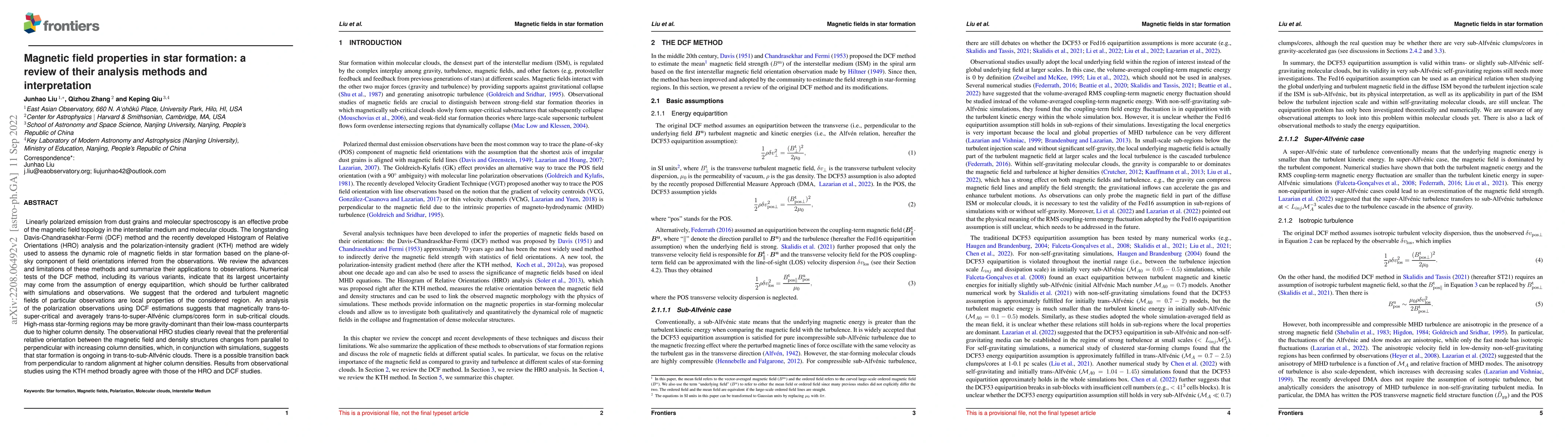 Thumbnail for Magnetic field properties in star formation: a review of their analysis
  methods and interpretation