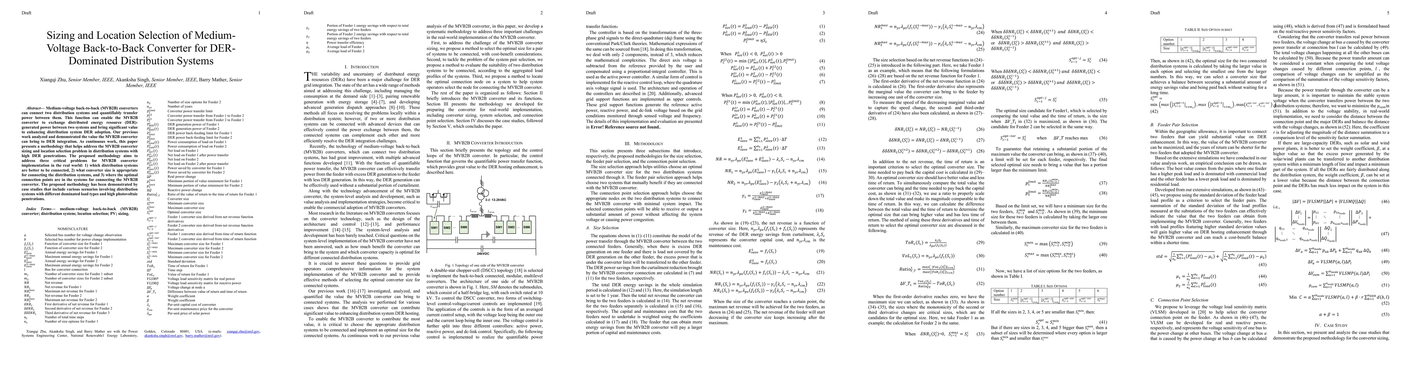 Thumbnail for Sizing and Location Selection of Medium-Voltage Back-to-Back Converter
  for DER-Dominated Distribution Systems
