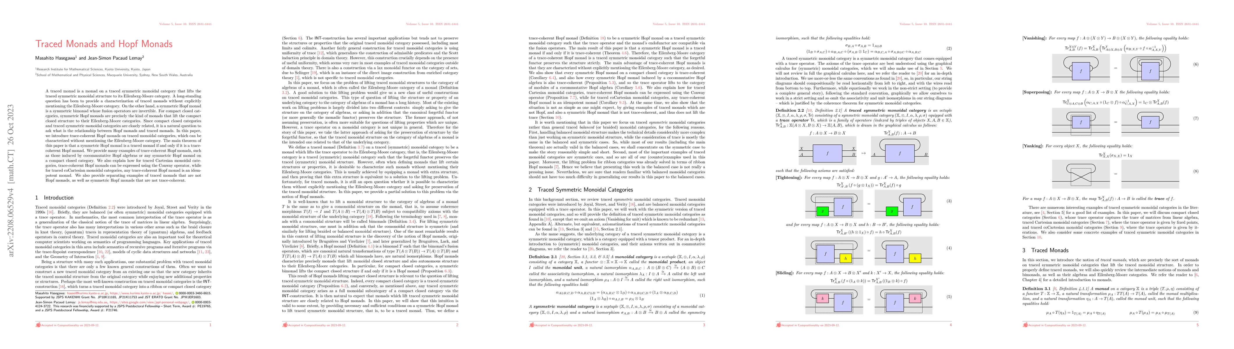Thumbnail for Traced Monads and Hopf Monads