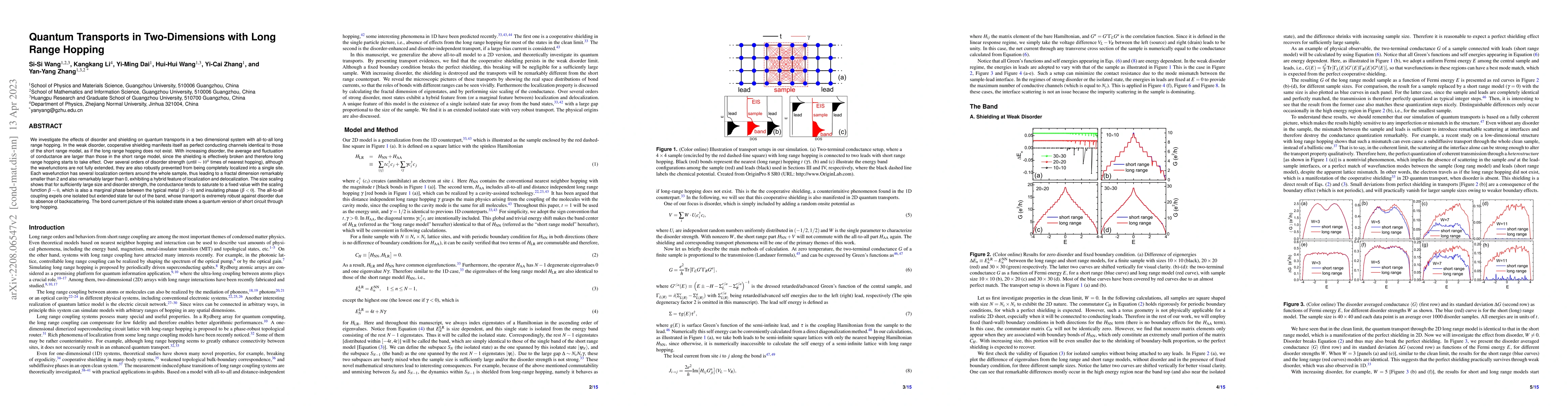 Thumbnail for Quantum Transports in Two-Dimensions with Long Range Hopping: Shielding,
  Localization and the Extended Isolated State