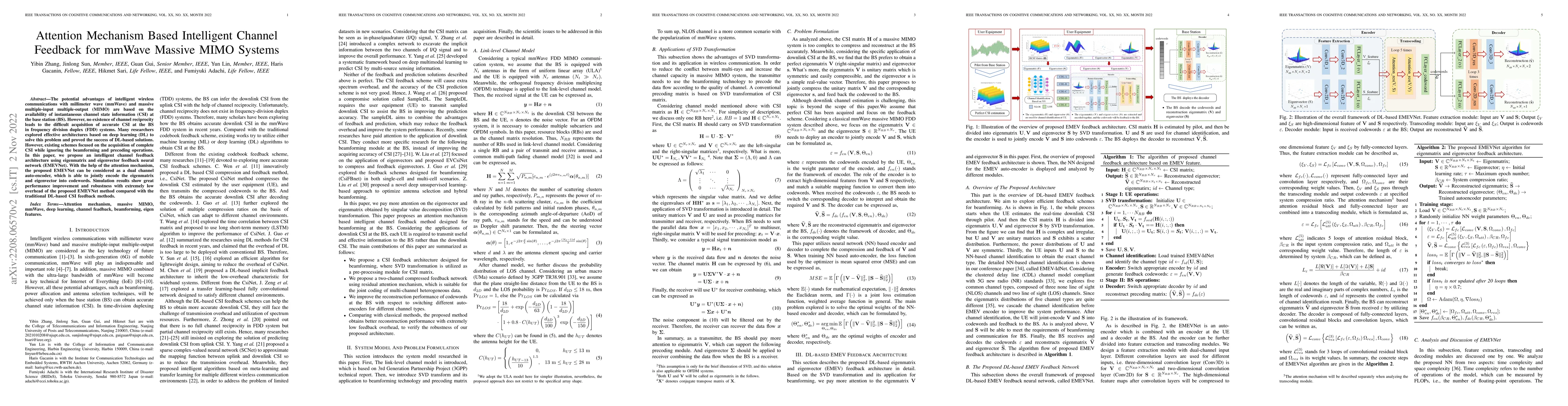 Thumbnail for Attention Mechanism Based Intelligent Channel Feedback for mmWave
  Massive MIMO Systems