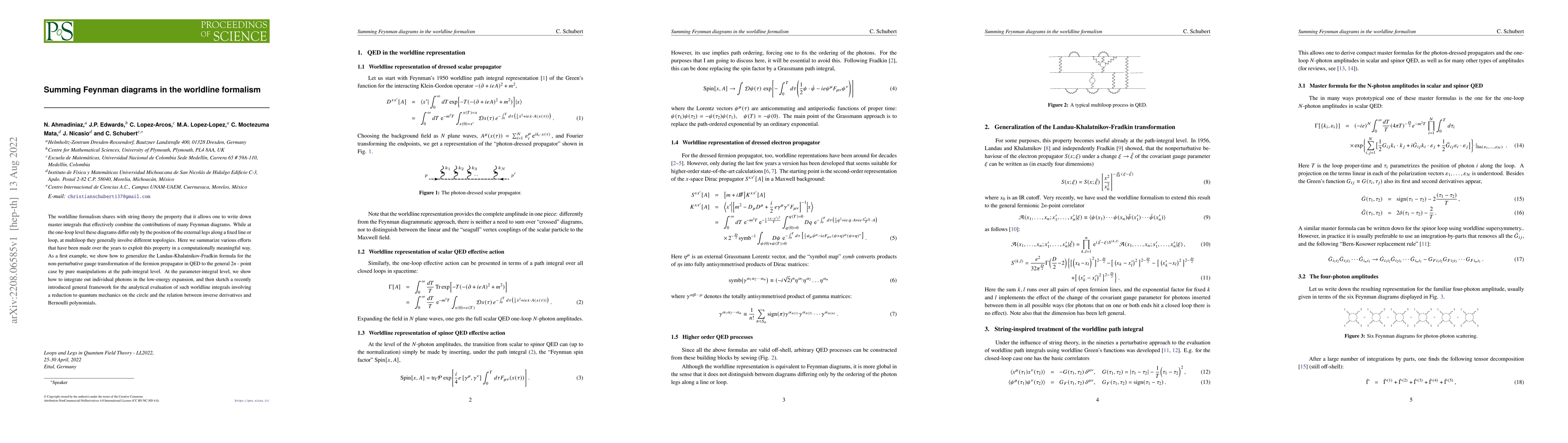 Thumbnail for Summing Feynman diagrams in the worldline formalism