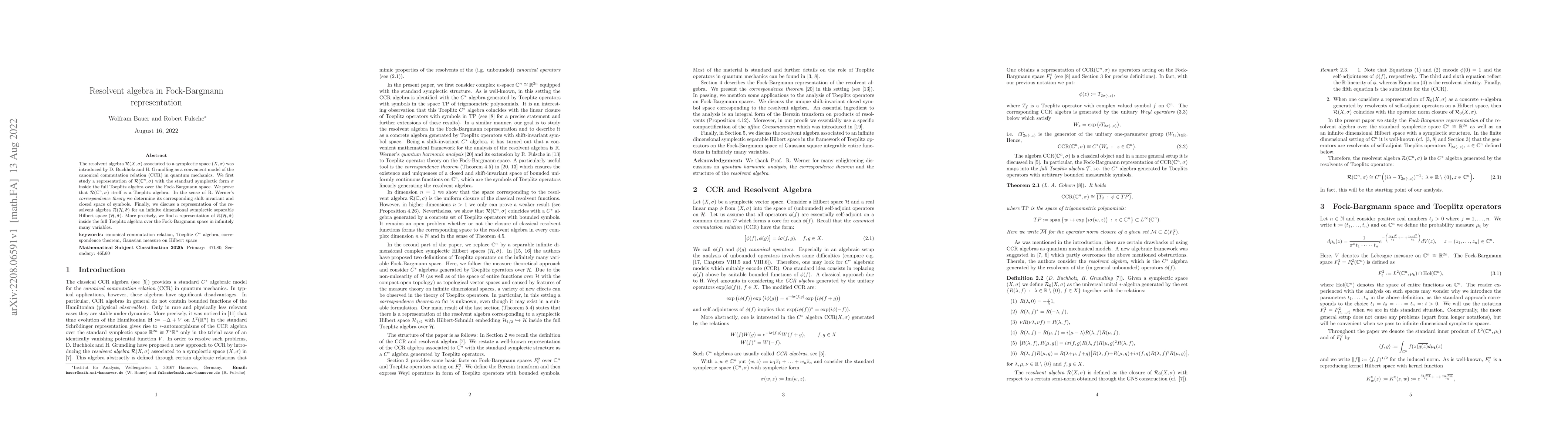 Thumbnail for Resolvent algebra in Fock-Bargmann representation