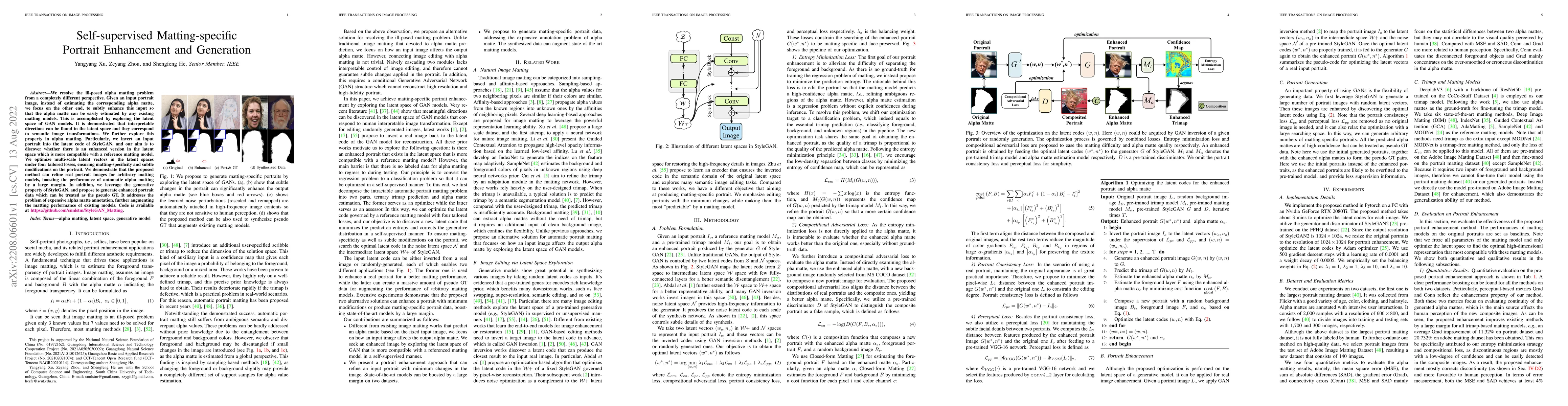 Thumbnail for Self-supervised Matting-specific Portrait Enhancement and Generation