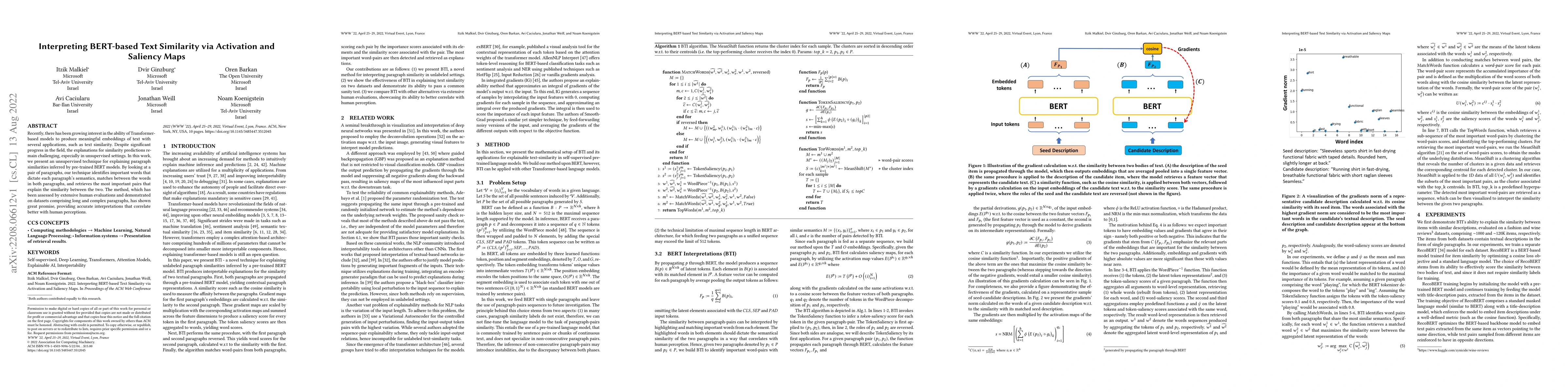 Thumbnail for Interpreting BERT-based Text Similarity via Activation and Saliency Maps