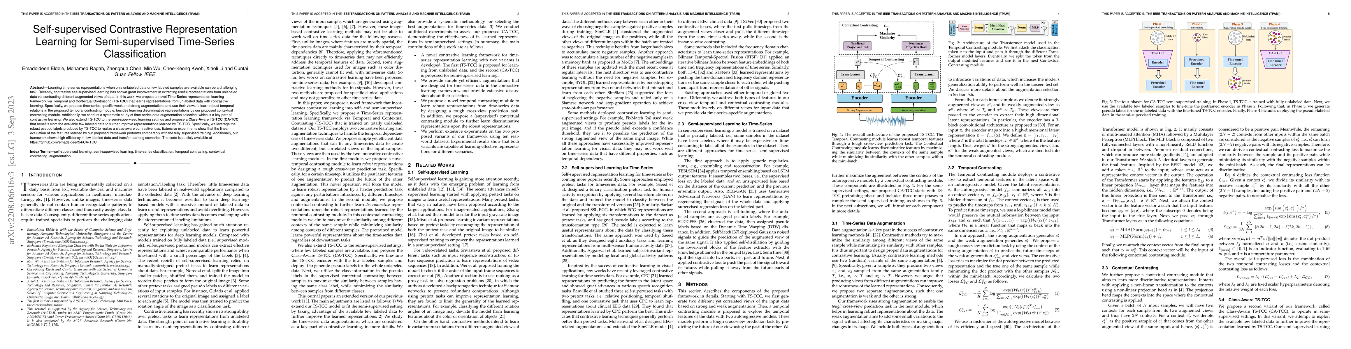 Thumbnail for Self-supervised Contrastive Representation Learning for Semi-supervised
  Time-Series Classification
