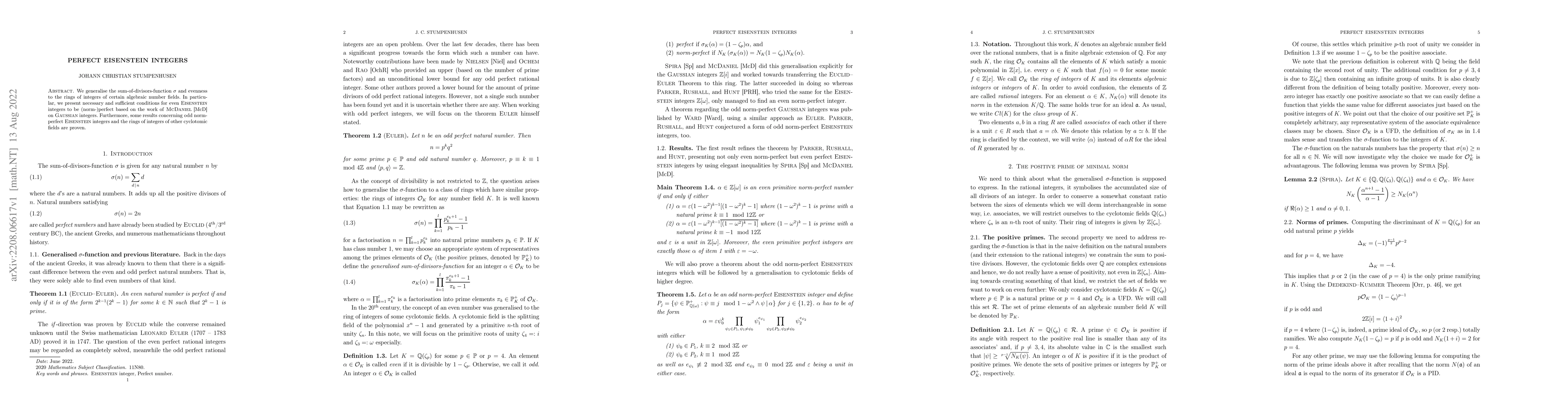 Thumbnail for Perfect Eisenstein integers