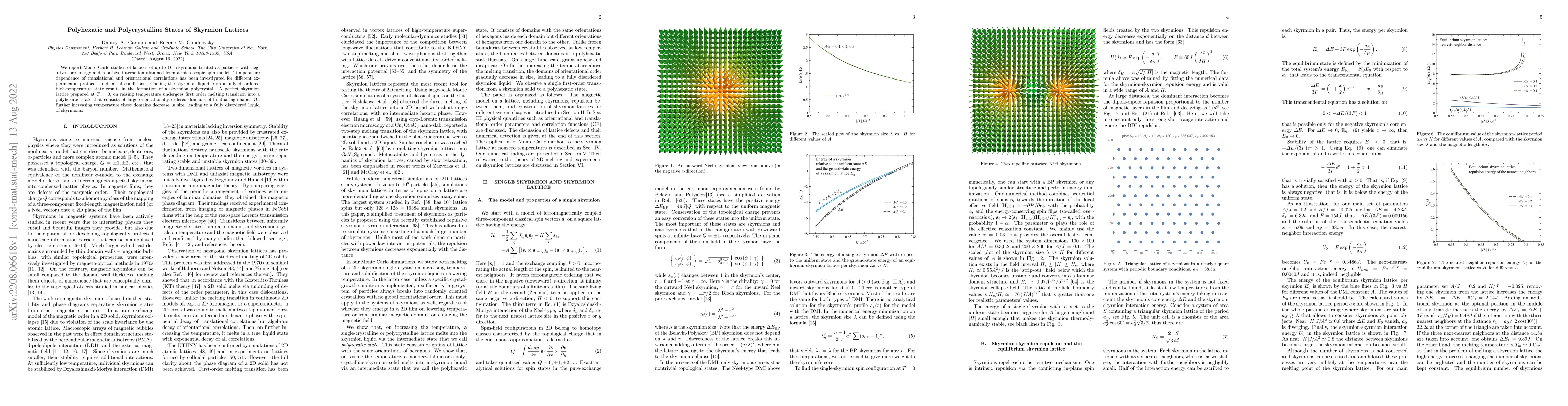 Thumbnail for Polyhexatic and Polycrystalline States of Skyrmion Lattices