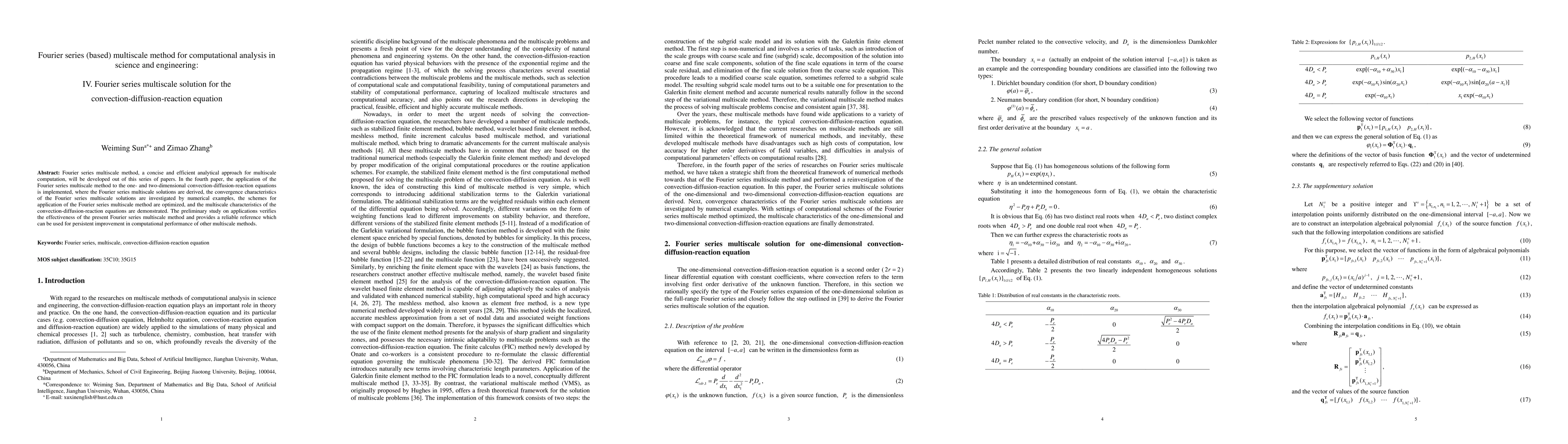 Thumbnail for Fourier series (based) multiscale method for computational analysis in
  science and engineering: IV. Fourier series multiscale solution for the
  convection-diffusion-reaction equation