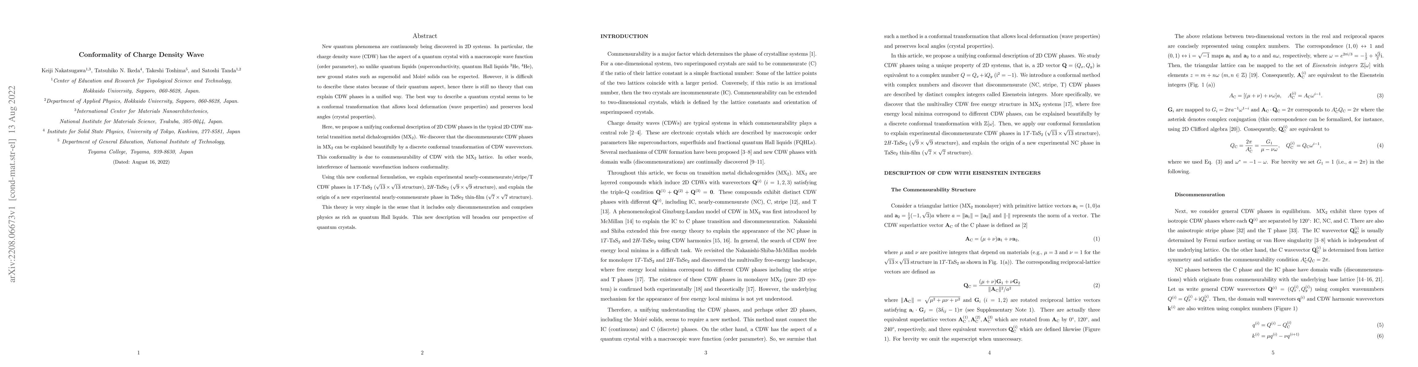 Thumbnail for Conformality of Charge Density Wave