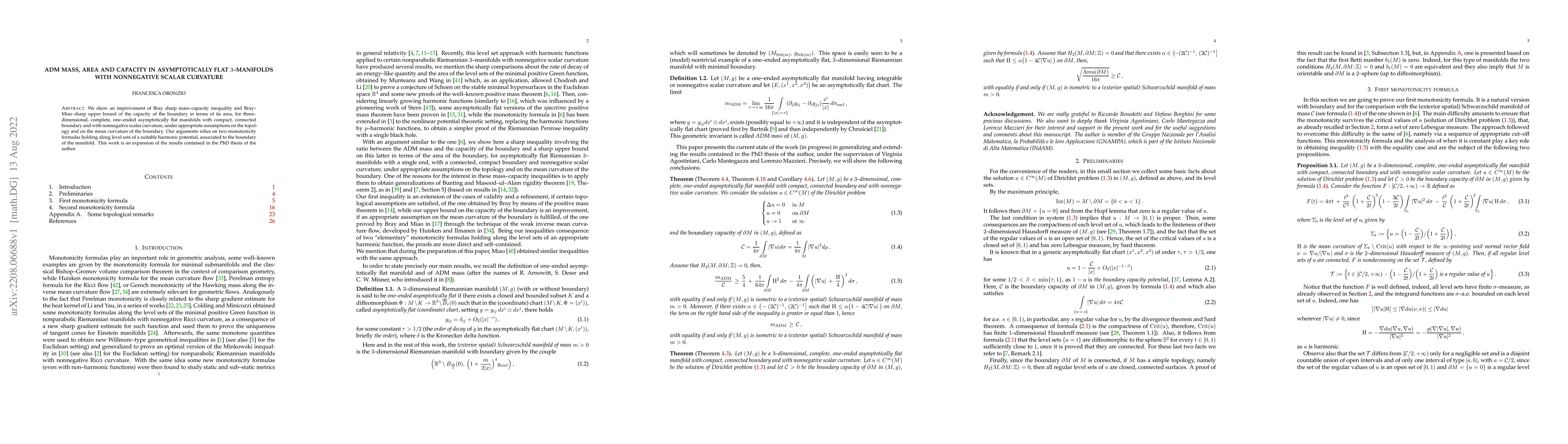 Thumbnail for ADM mass, area and capacity in asymptotically flat $3$-manifolds with
  nonnegative scalar curvature
