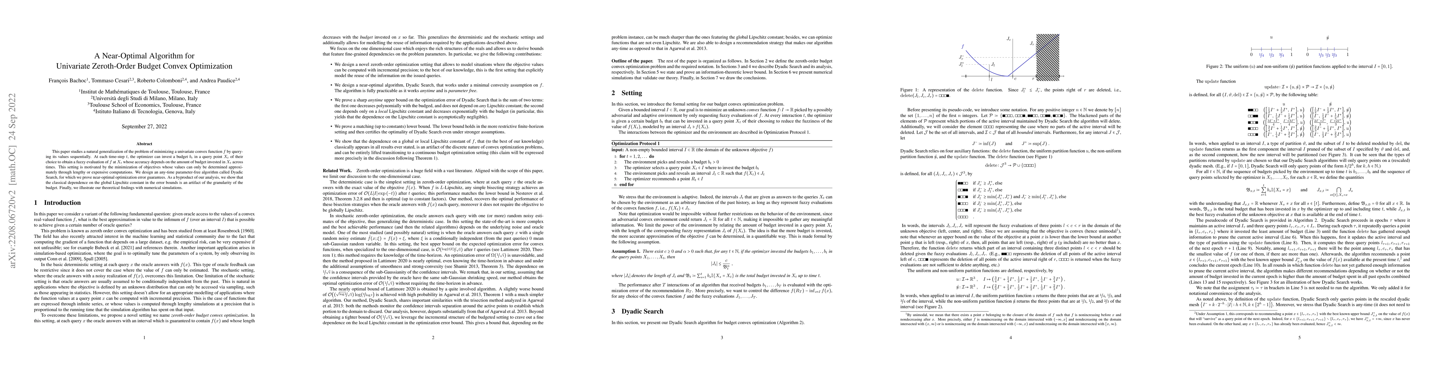 Thumbnail for A Near-Optimal Algorithm for Univariate Zeroth-Order Budget Convex
  Optimization