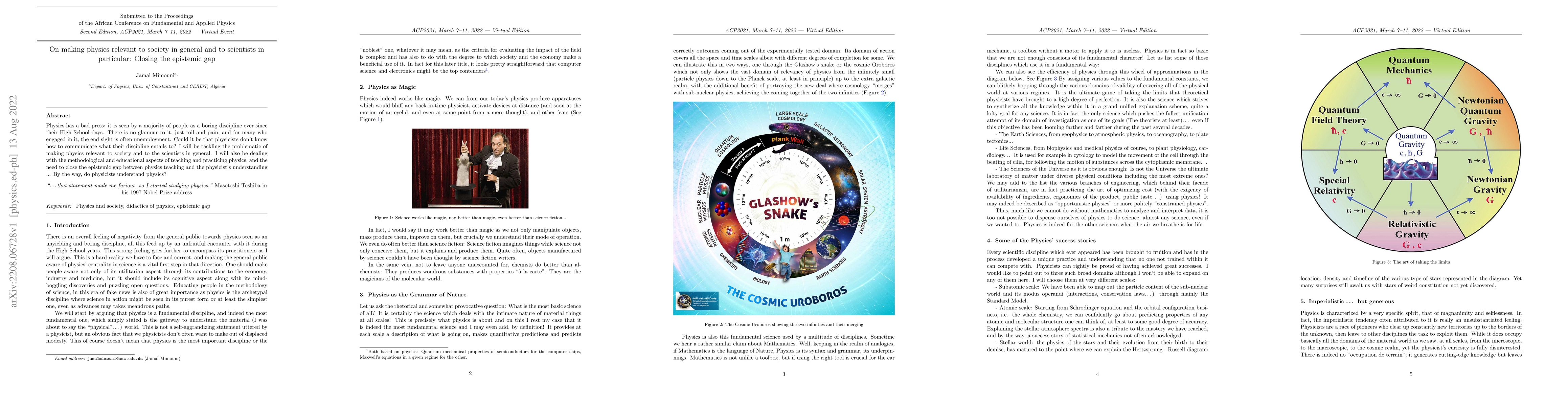 Thumbnail for On making physics relevant to society in general and to scientists in
  particular: Closing the epistemic gap
