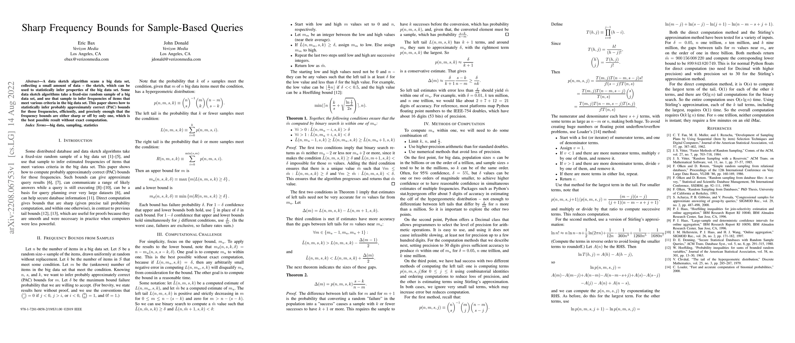 Thumbnail for Sharp Frequency Bounds for Sample-Based Queries
