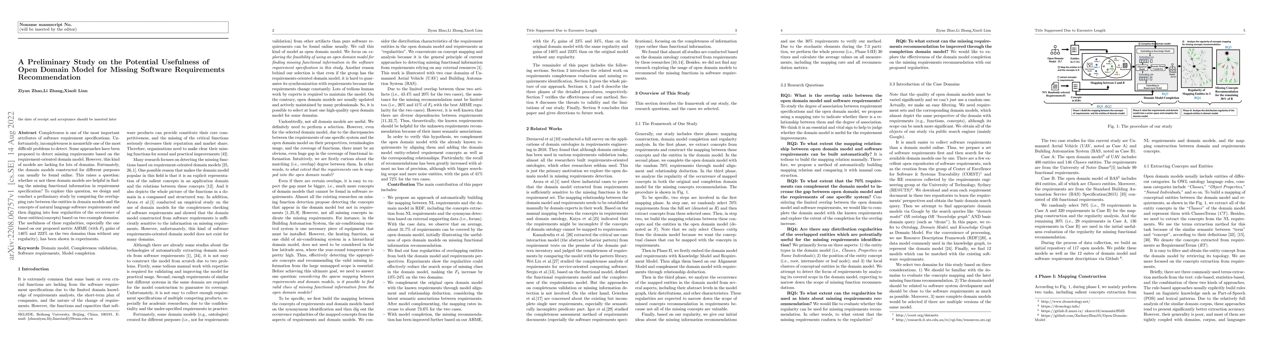 Thumbnail for A Preliminary Study on the Potential Usefulness of Open Domain Model for
  Missing Software Requirements Recommendation