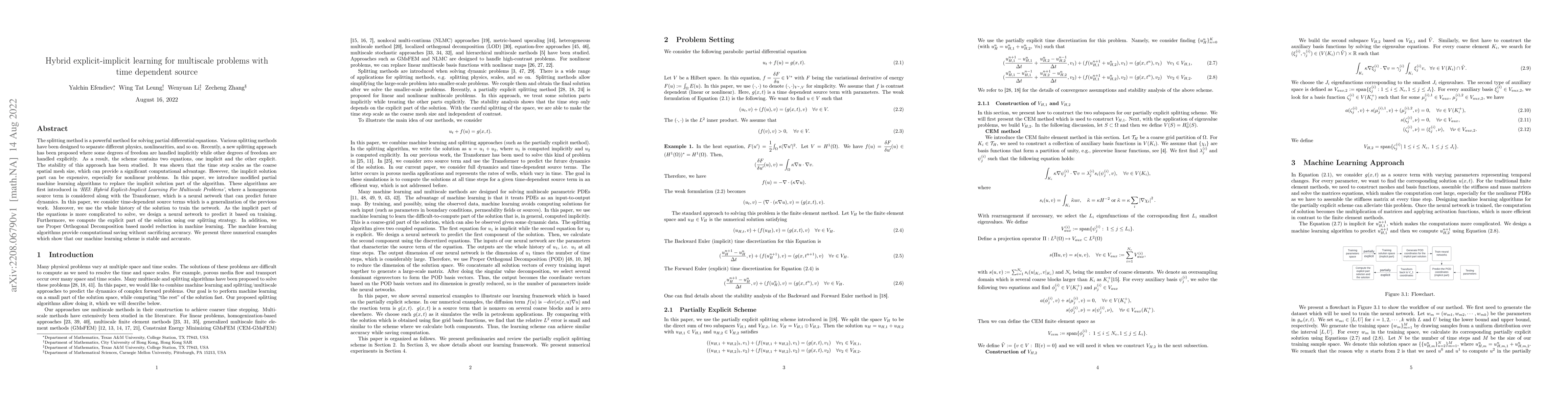 Thumbnail for Hybrid explicit-implicit learning for multiscale problems with time
  dependent source