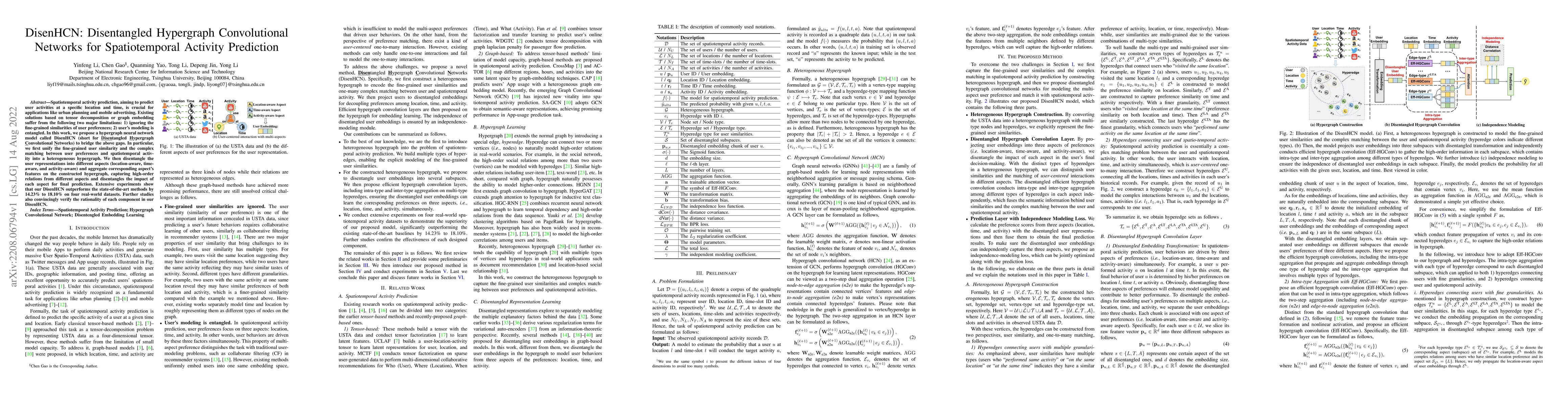 Thumbnail for DisenHCN: Disentangled Hypergraph Convolutional Networks for
  Spatiotemporal Activity Prediction
