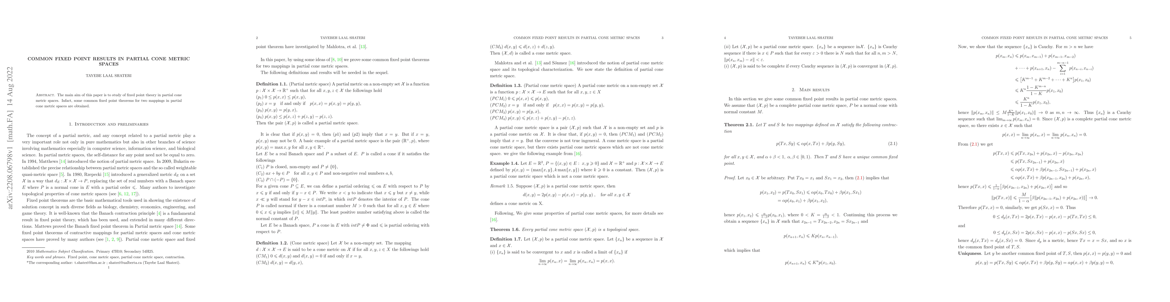 Thumbnail for Common fixed point results in partial cone metric spaces