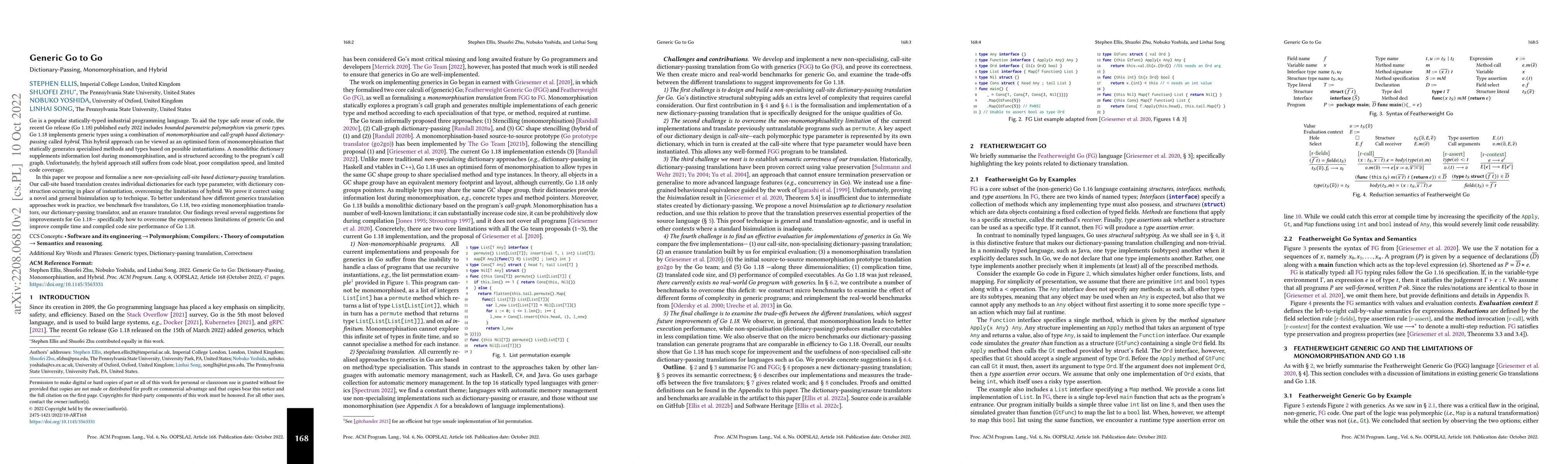 Thumbnail for Generic Go to Go: Dictionary-Passing, Monomorphisation, and Hybrid