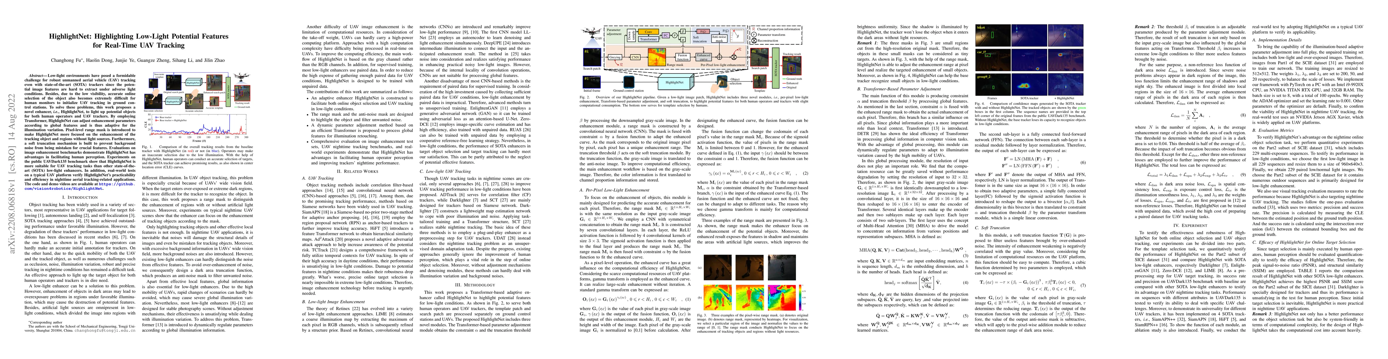 Thumbnail for HighlightNet: Highlighting Low-Light Potential Features for Real-Time
  UAV Tracking