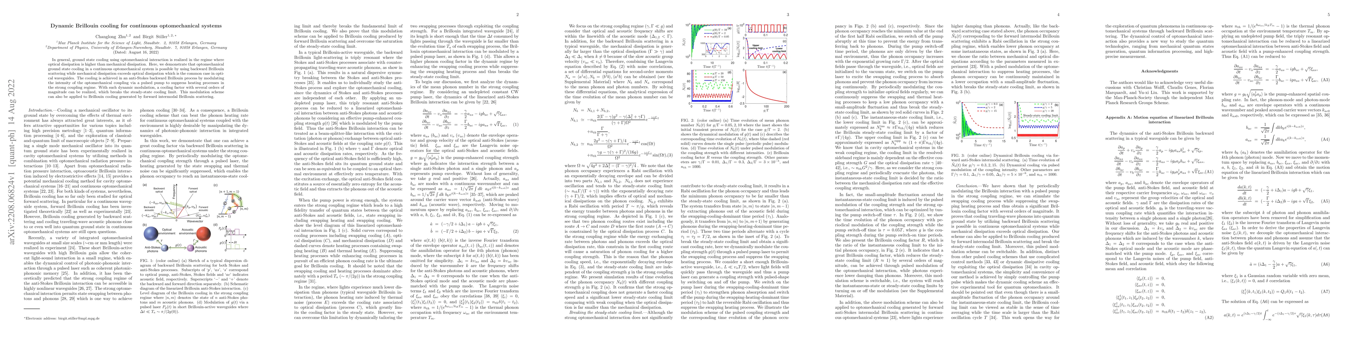 Thumbnail for Dynamic Brillouin cooling for continuous optomechanical systems