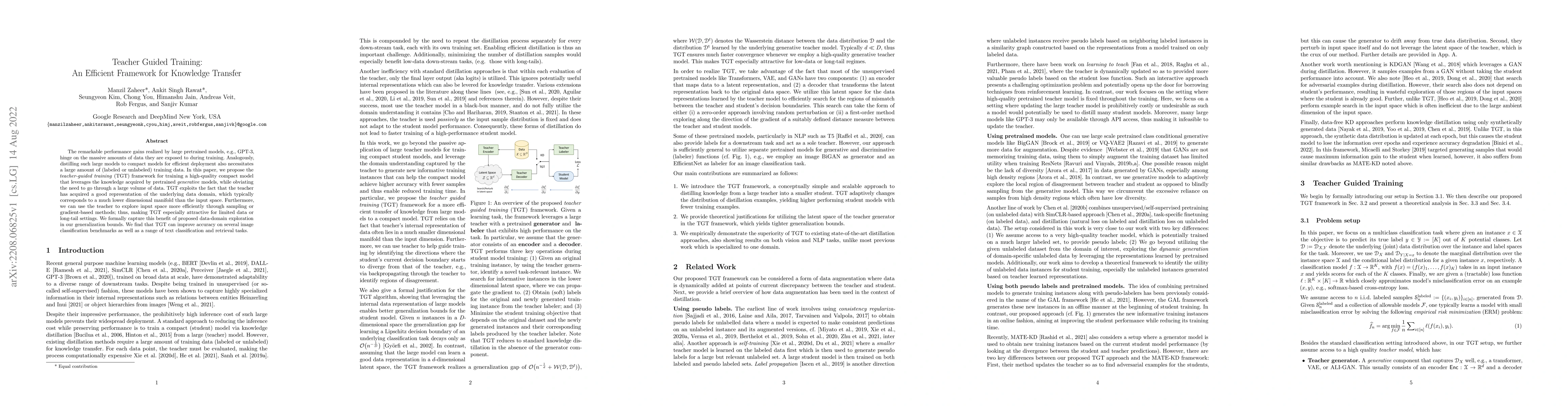 Thumbnail for Teacher Guided Training: An Efficient Framework for Knowledge Transfer