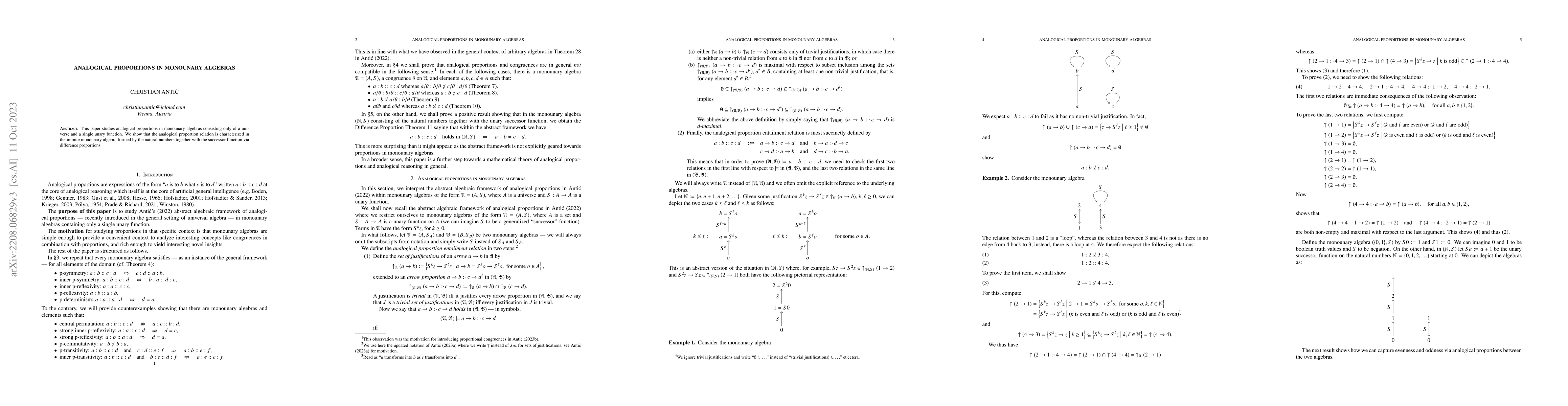 Thumbnail for Analogical proportions in monounary algebras