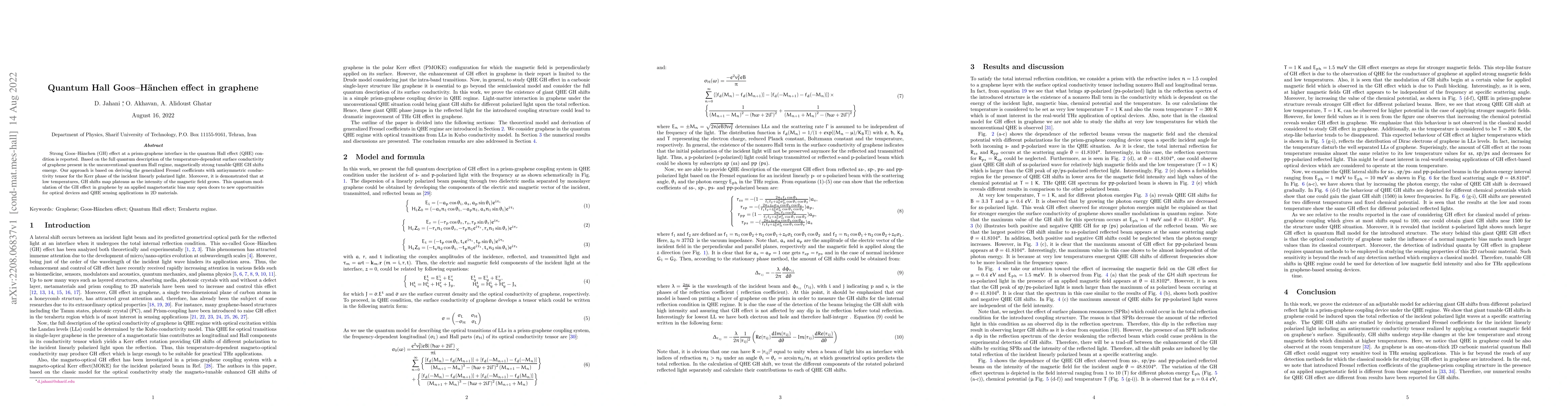 Thumbnail for Quantum Hall Goos-H\"anchen effect in graphene