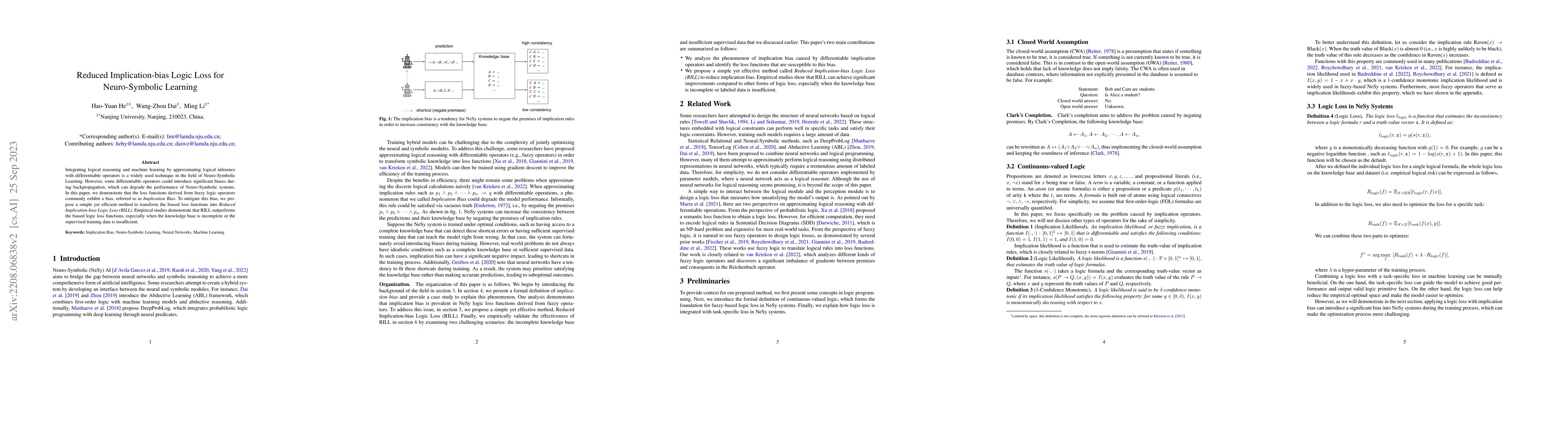 Thumbnail for Reduced Implication-bias Logic Loss for Neuro-Symbolic Learning