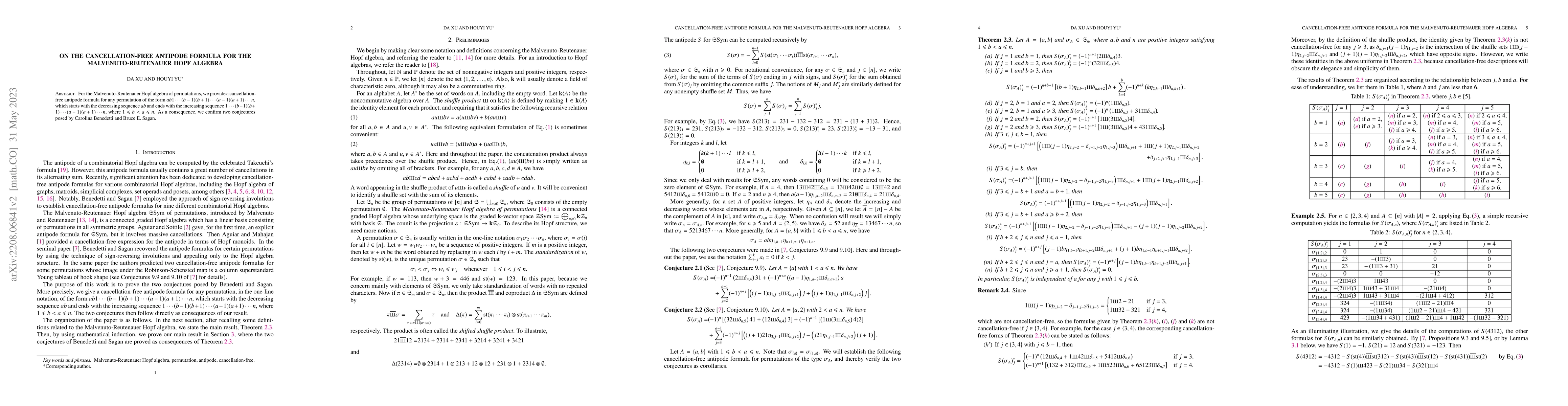 Thumbnail for On the cancellation-free antipode formula for the Malvenuto-Reutenauer
  Hopf Algebra