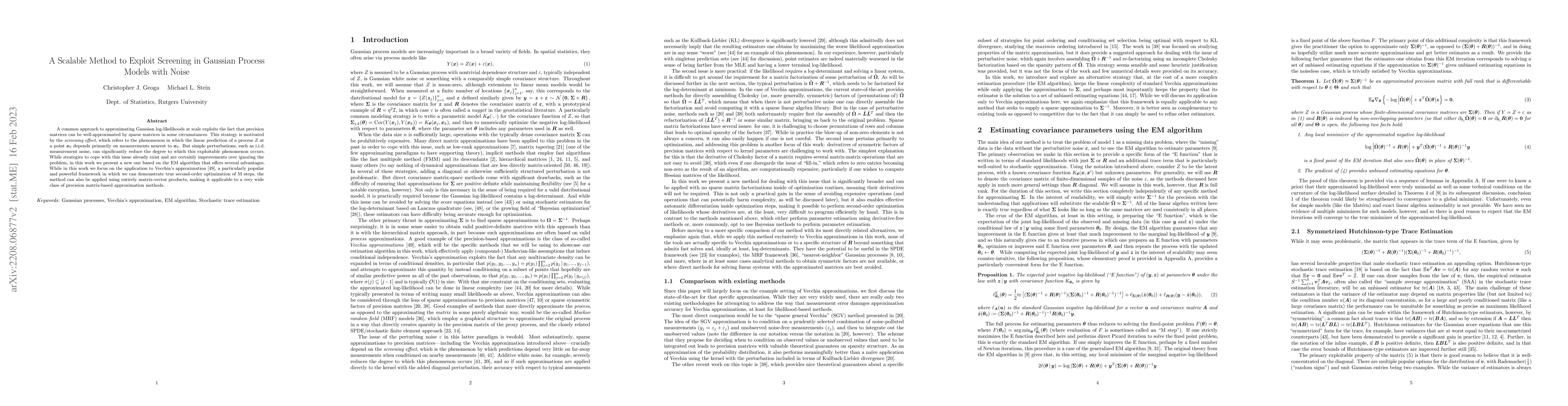 Thumbnail for A Scalable Method to Exploit Screening in Gaussian Process Models with
  Noise