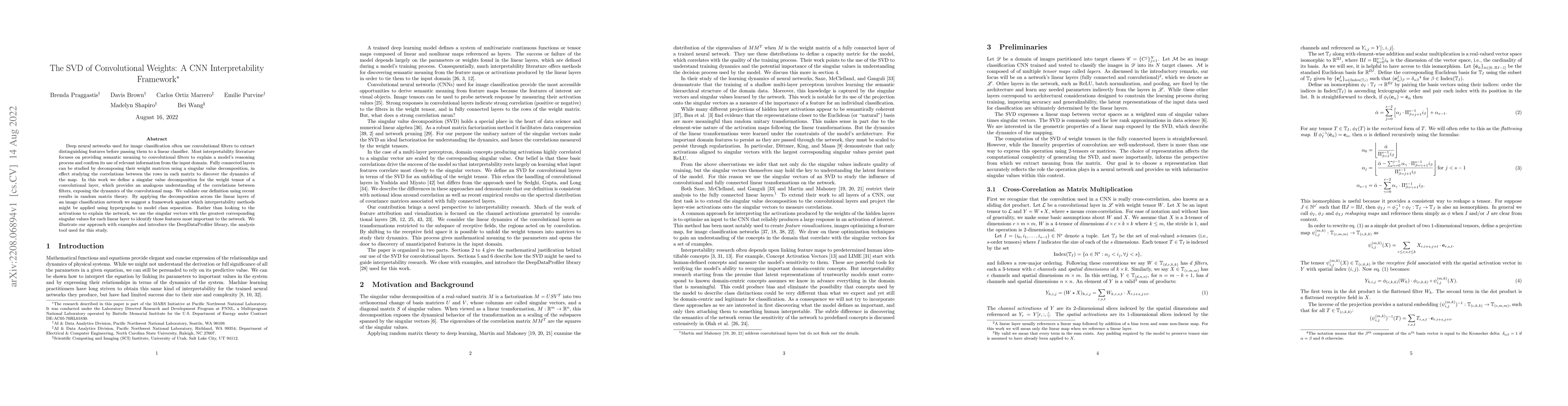 Thumbnail for The SVD of Convolutional Weights: A CNN Interpretability Framework