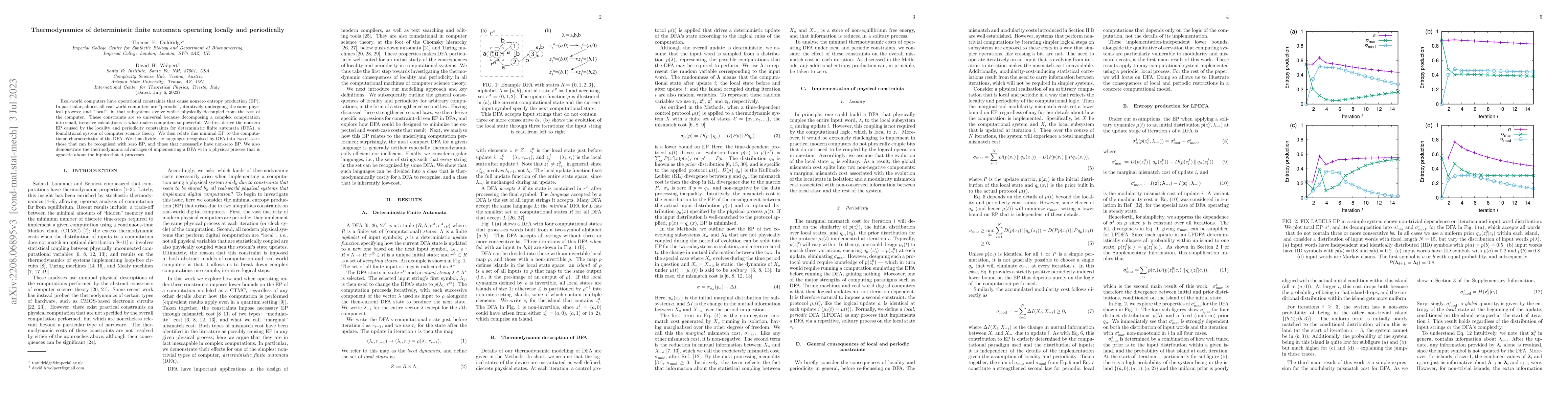 Thumbnail for Thermodynamics of deterministic finite automata operating locally and
  periodically