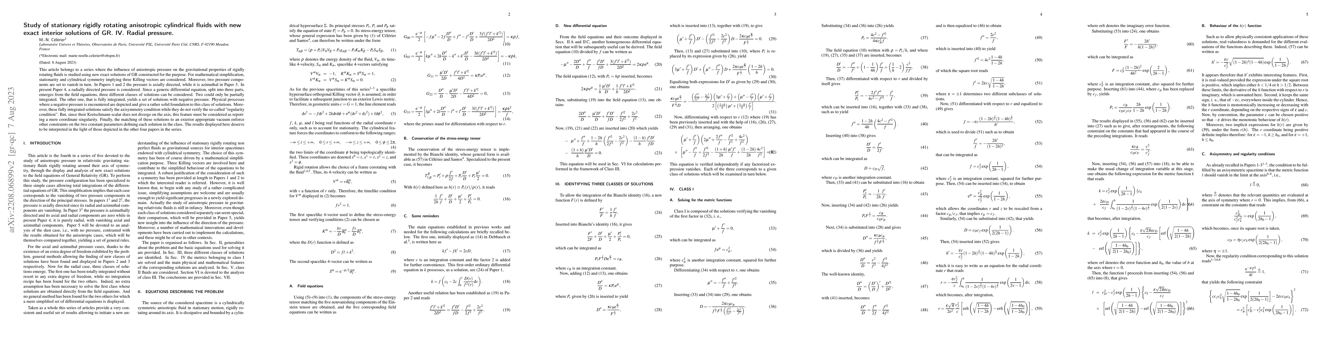 Thumbnail for Study of stationary rigidly rotating anisotropic cylindrical fluids with
  new exact interior solutions of GR. 4. Radial pressure