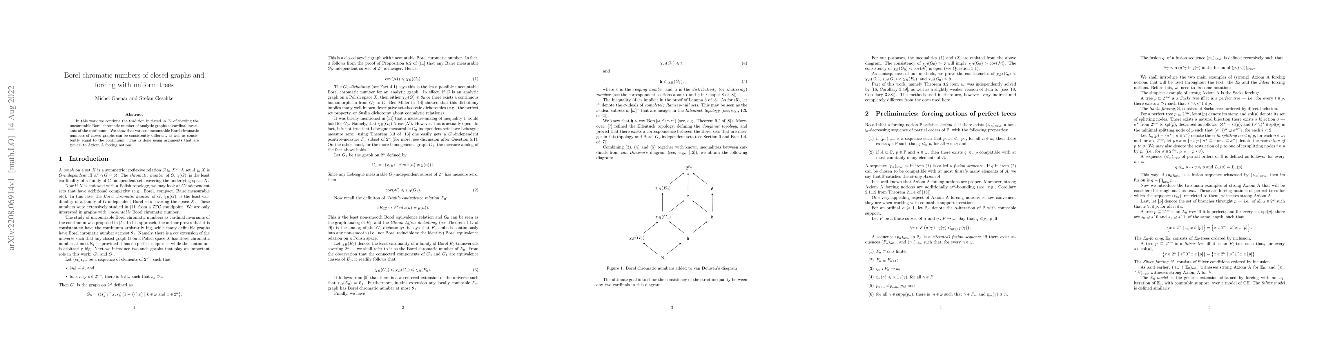 Thumbnail for Borel chromatic numbers of closed graphs and forcing with uniform trees
