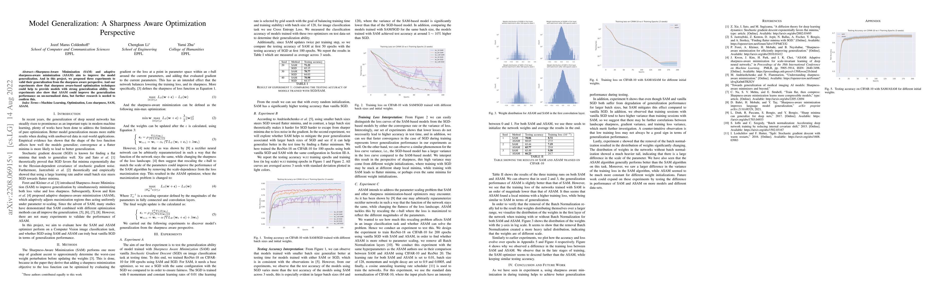 Thumbnail for Model Generalization: A Sharpness Aware Optimization Perspective