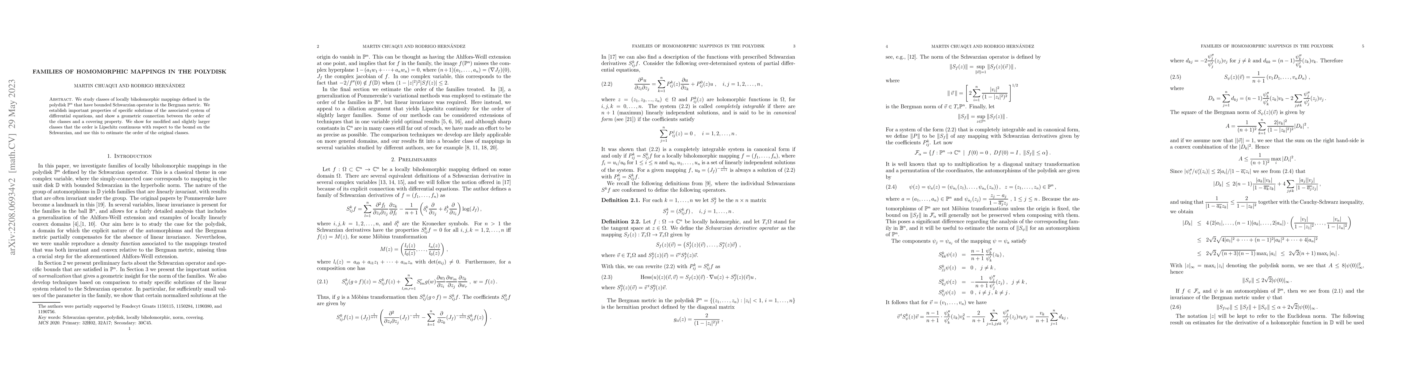 Thumbnail for Families of Homomorphic Mappings in the Polydisk