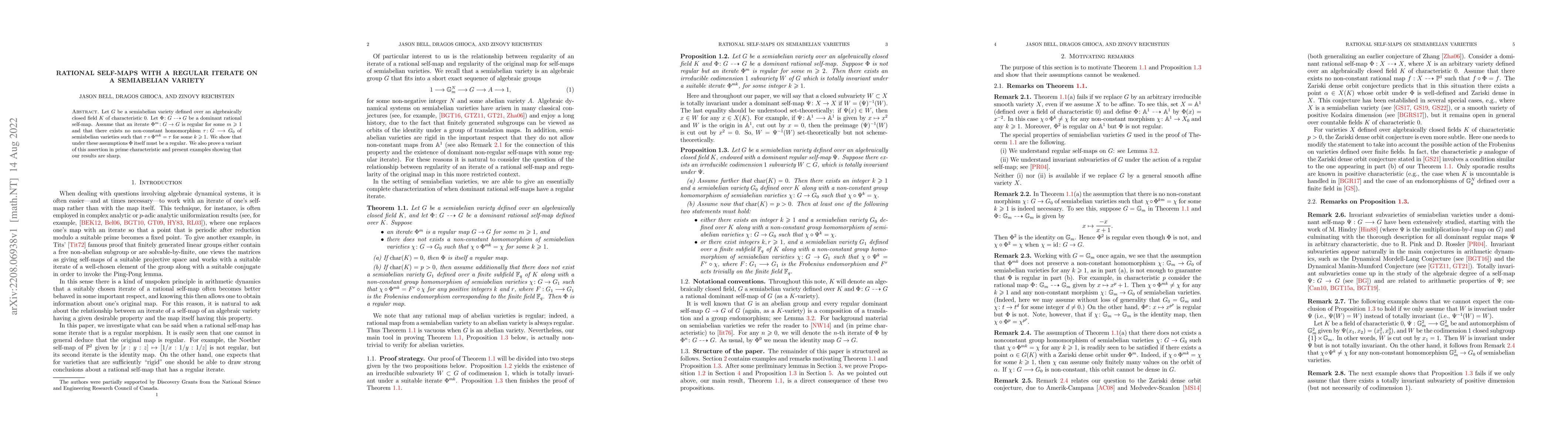 Thumbnail for Rational self-maps with a regular iterate on a semiabelian variety