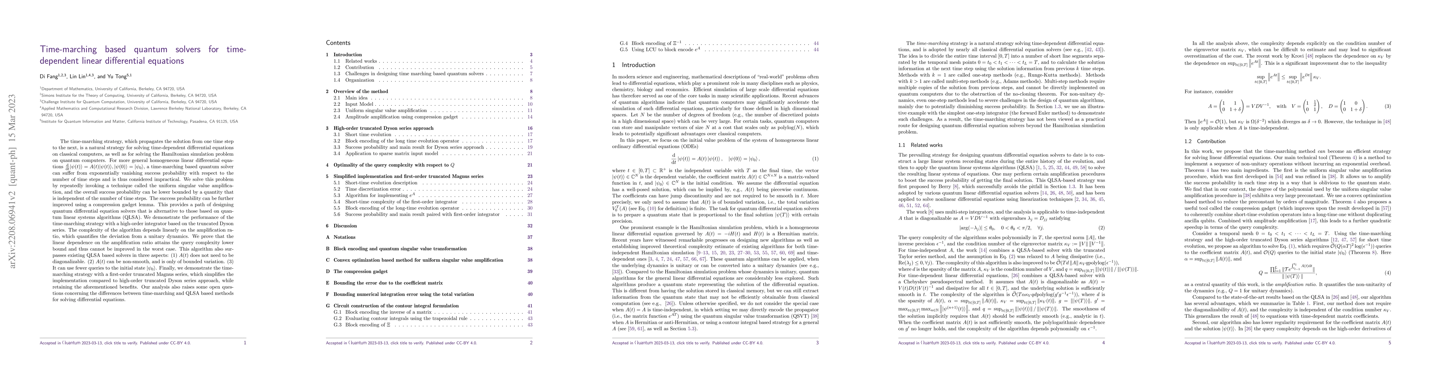 Thumbnail for Time-marching based quantum solvers for time-dependent linear
  differential equations