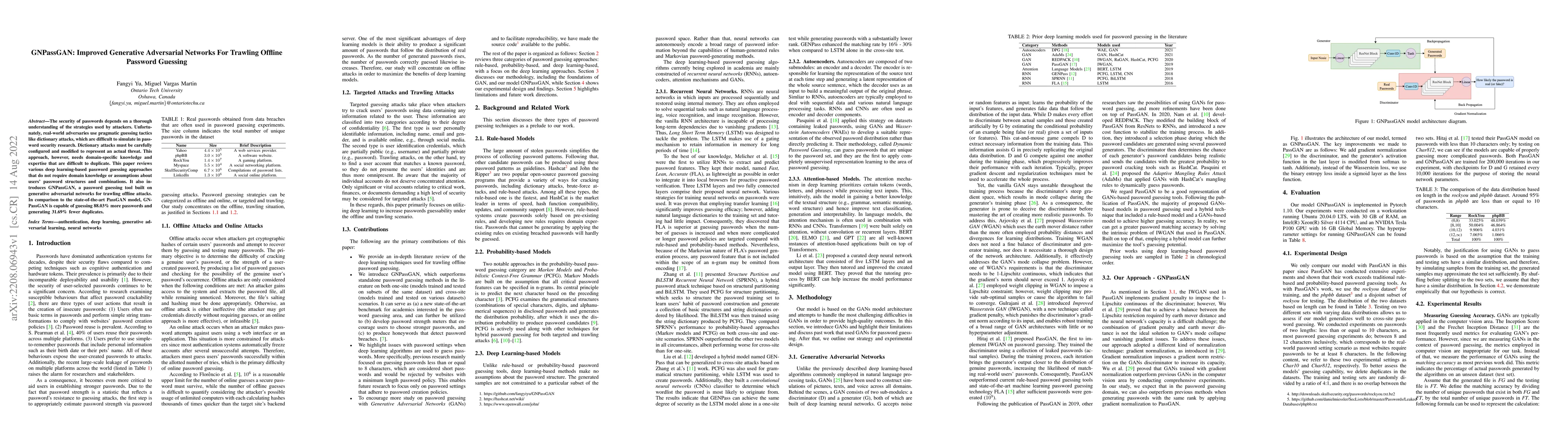Thumbnail for GNPassGAN: Improved Generative Adversarial Networks For Trawling Offline
  Password Guessing