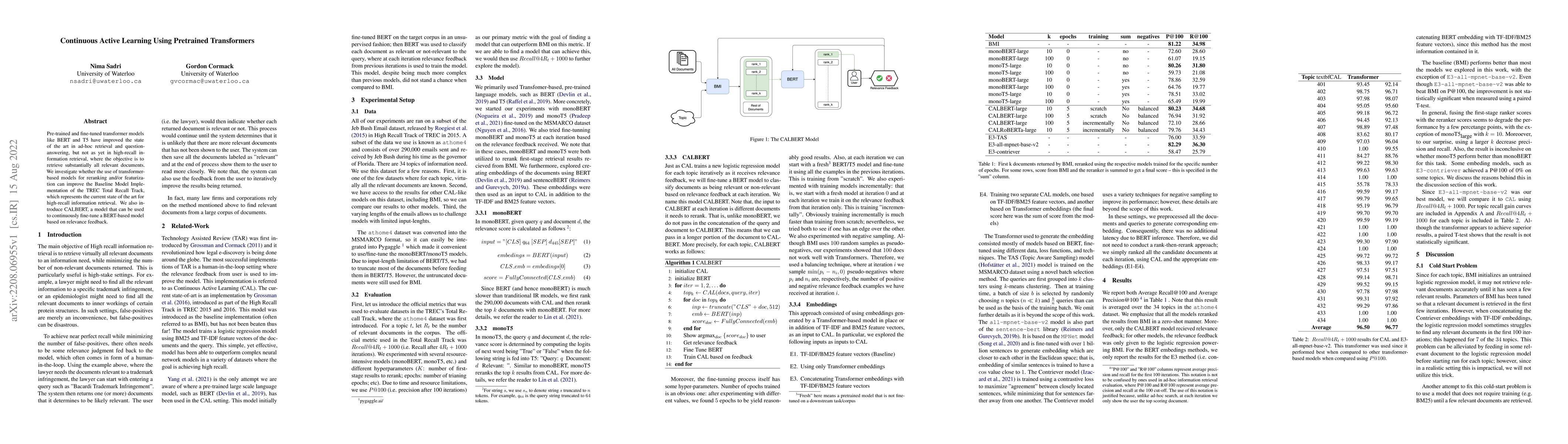 Thumbnail for Continuous Active Learning Using Pretrained Transformers