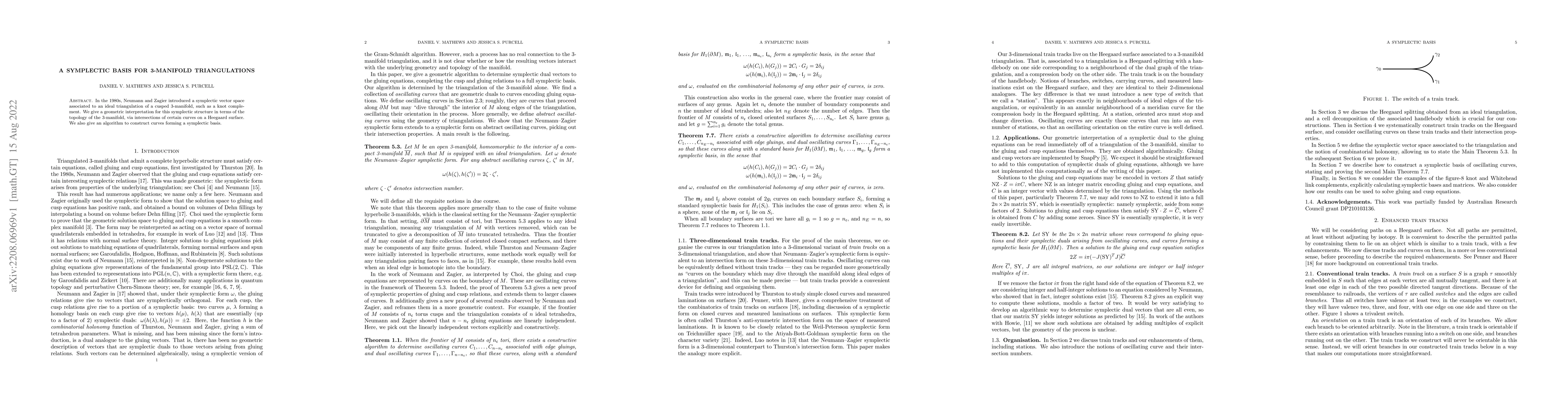 Thumbnail for A symplectic basis for 3-manifold triangulations