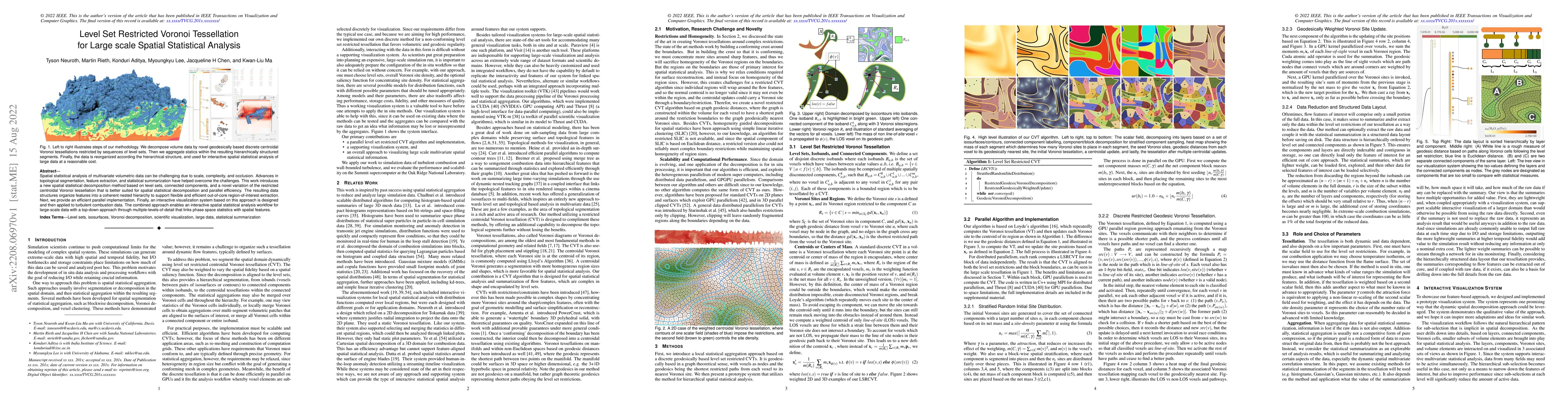 Thumbnail for Level Set Restricted Voronoi Tessellation for Large scale Spatial
  Statistical Analysis