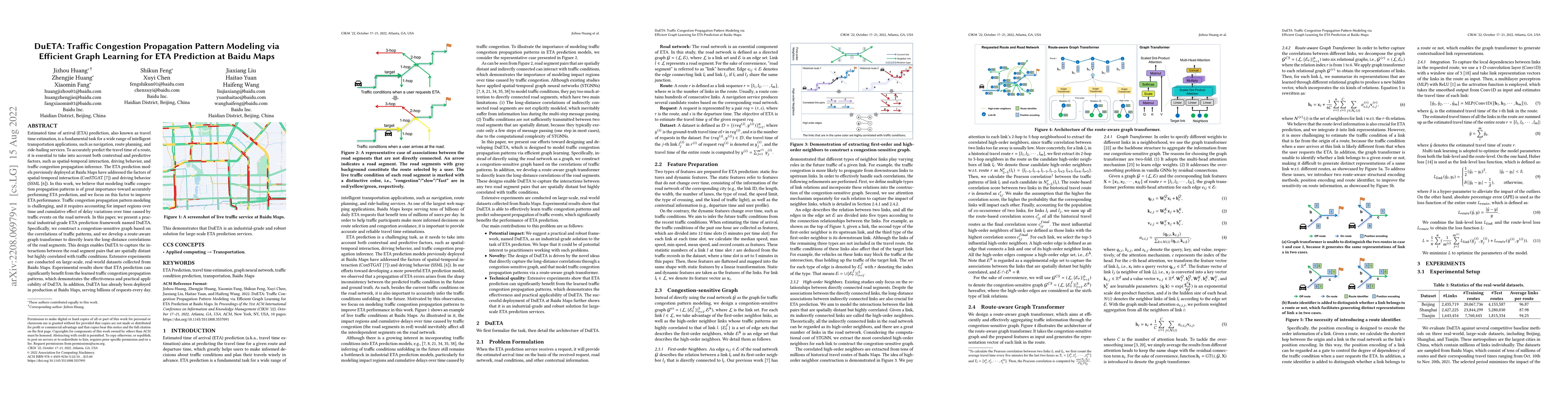 Thumbnail for DuETA: Traffic Congestion Propagation Pattern Modeling via Efficient
  Graph Learning for ETA Prediction at Baidu Maps