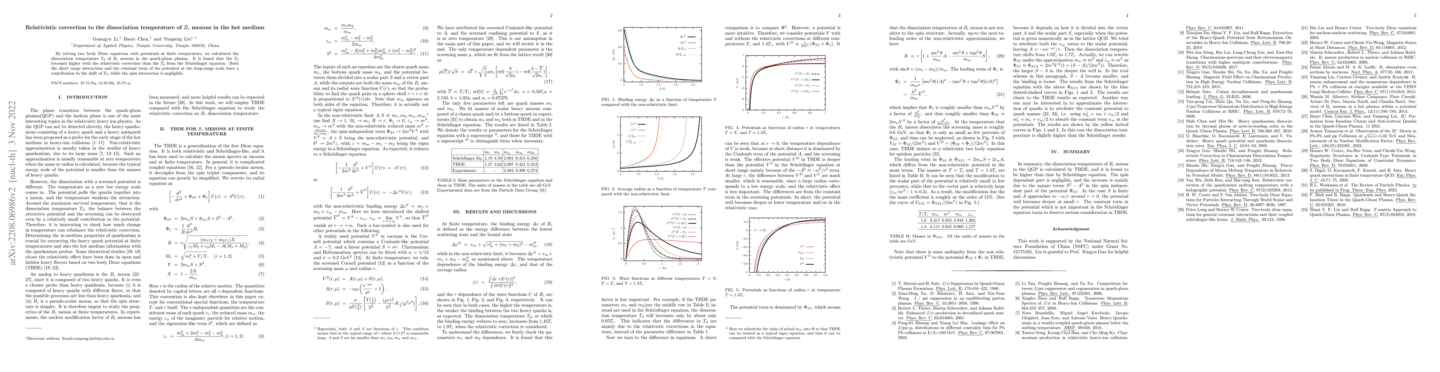 Thumbnail for Relativistic correction to the dissociation temperature of B_c mesons in
  the hot medium