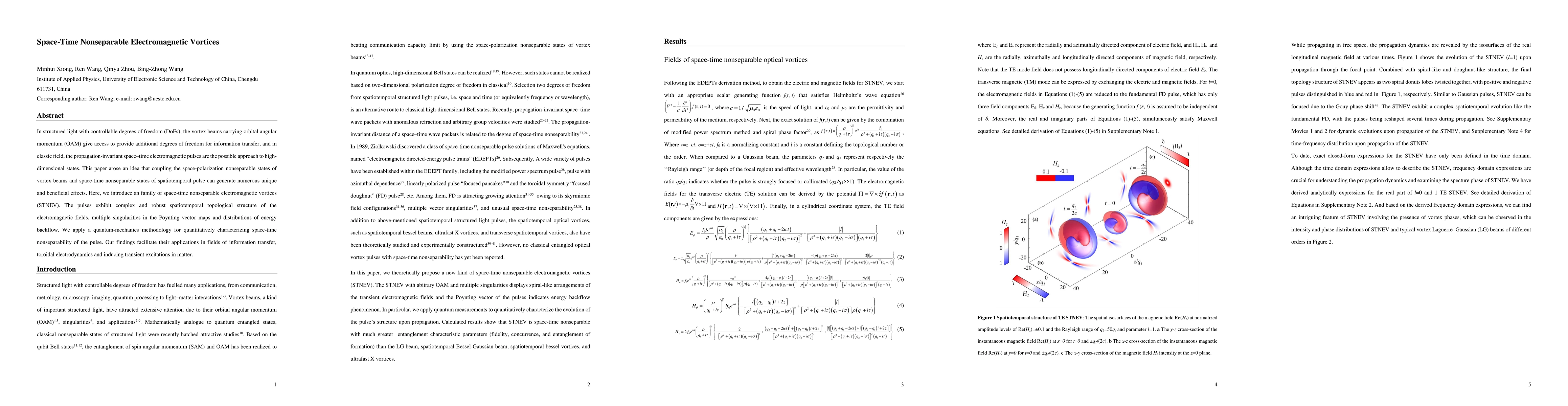 Thumbnail for Space Time Nonseparable Electromagnetic Vortices