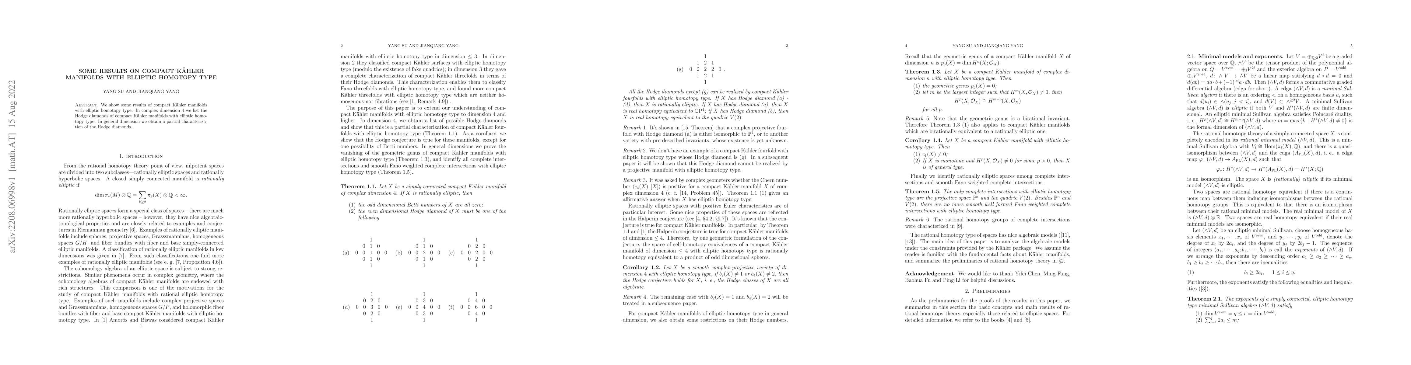 Thumbnail for Some results on compact Kahler manifolds with elliptic homotopy type