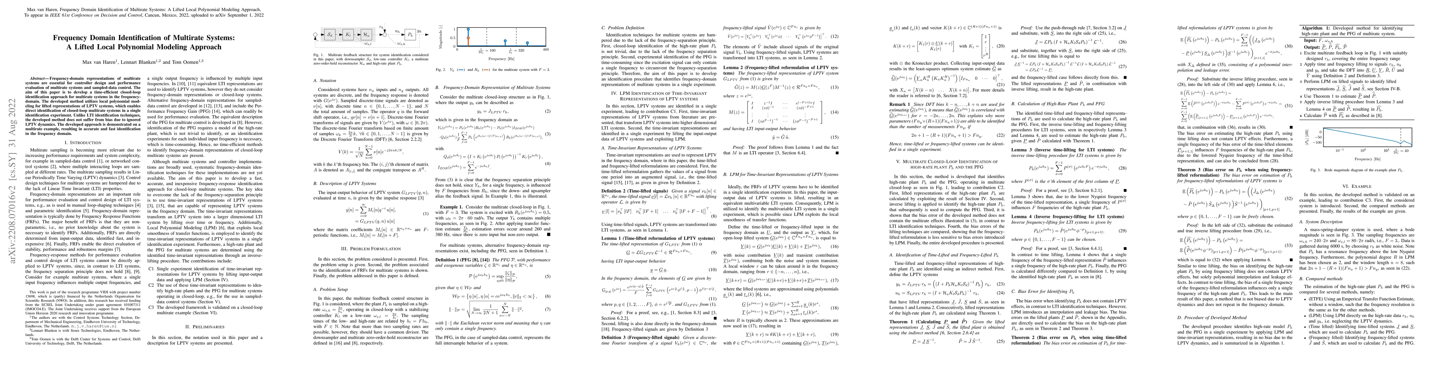Thumbnail for Frequency Domain Identification of Multirate Systems: A Lifted Local
  Polynomial Modeling Approach